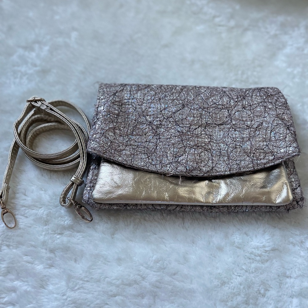 Urban Expressions Shimmering Gold and Silver crossbody